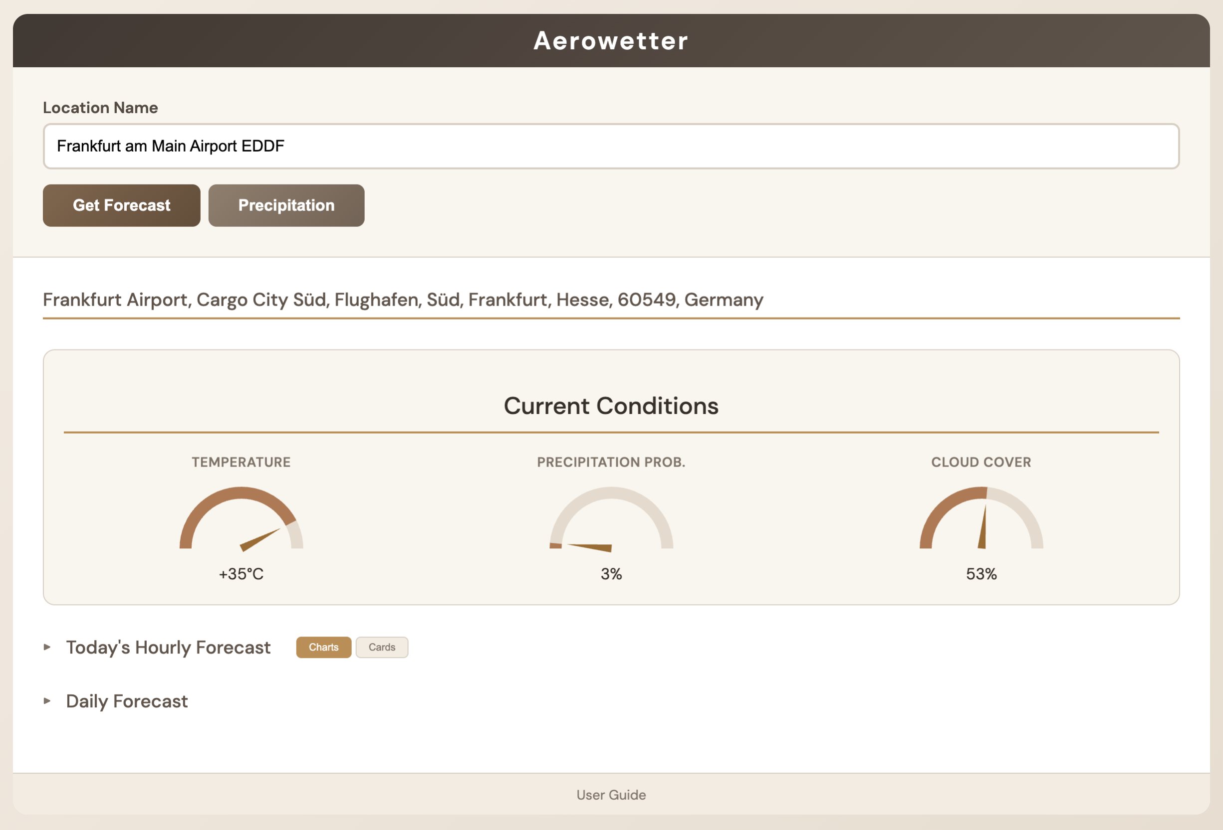 Aerowetter app screenshot
